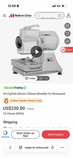 Grt-Cg55sh Electric Cheese Shredder for Restaurant NEW