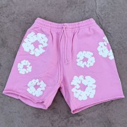 Pink Denim Tear Shorts (Check Description)