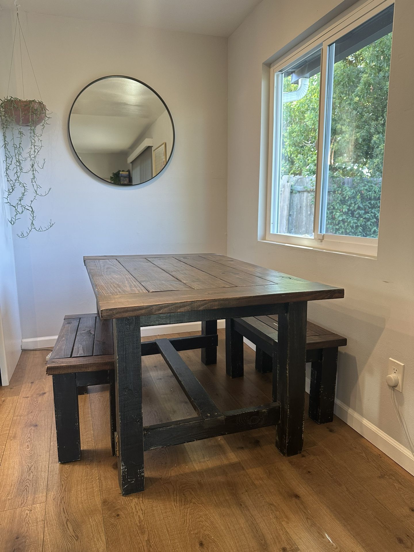 Handcrafted Picnic Dining Table With 2 Benches