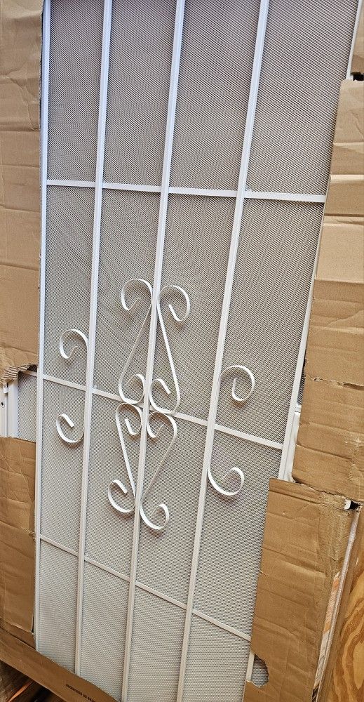 WHITE STEEL SURFACE SECURITY DOOR WITH SCREEN....36" x 80".....NEW.....$ 200