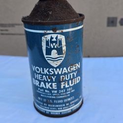 Vintage Volkswagen Heavy Duty Brake Fluid Cone Top Can