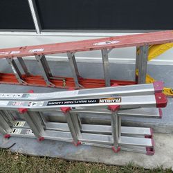 Two Ladders For Sale 1 - 6ft Werner And 1- Franklin 17ft