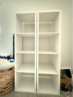 Modern White 4-Shelf Bookcases - Set of 2 $50 total