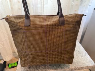 Lauren Ralph Lauren houndstooth plaid tote bag
