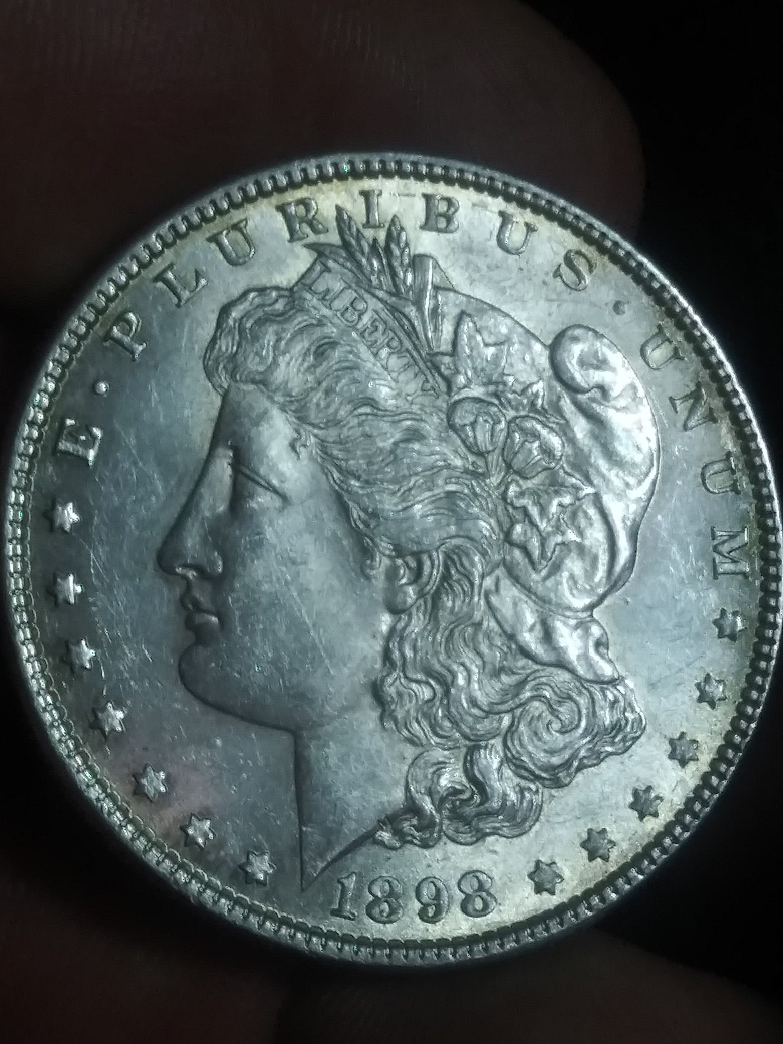 Beautiful plain 1898 silver Morgan dollar CHOICE BU