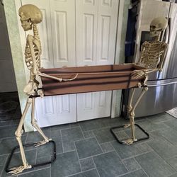 HALLOWEEN, NEW, Skeletons Carrying Coffin, (coffin used as a cooler)