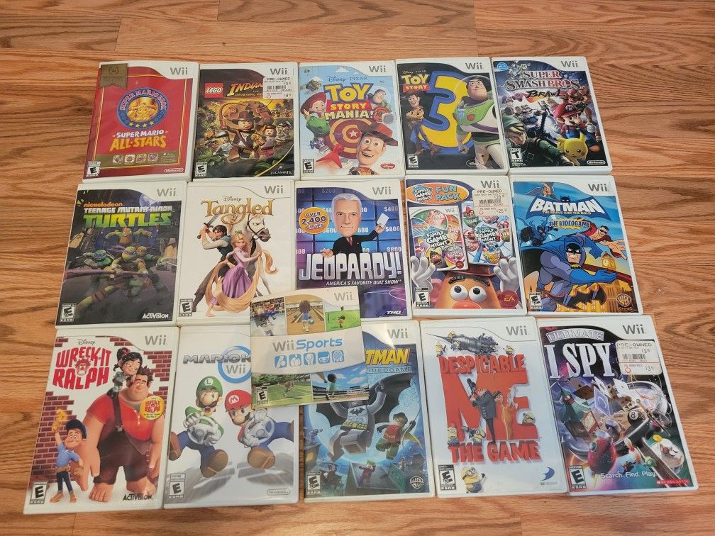 Nintendo Wii Mini Red - Console Bundle W/ 3 Controllers and 16 Games