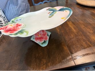 Handpainted ceramic serving tray