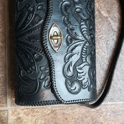 Vintage Black Leather Purse