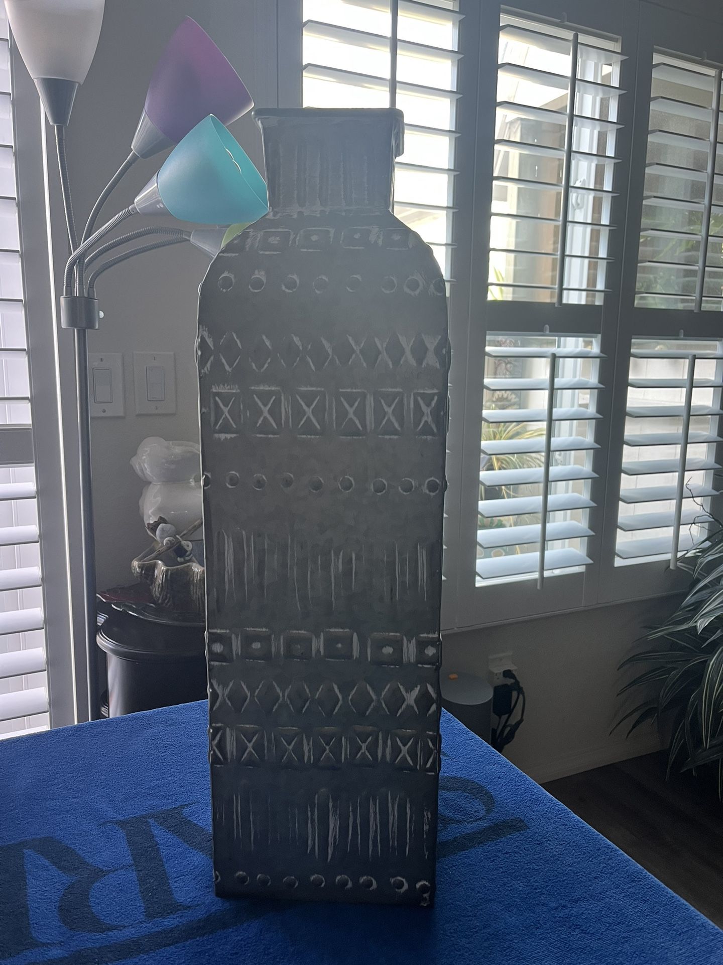 Tin Vase. Very Tall