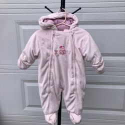 Carter’s Pink Plush Snowsuit Infant 6-9 Month