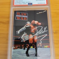🔥 The Rock Auto Rc on card Autograph Rookie 1998 WWF Wrestling PSA Authentic