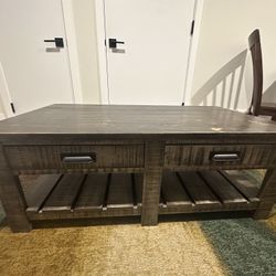 Rustic Coffee Table With Storage 