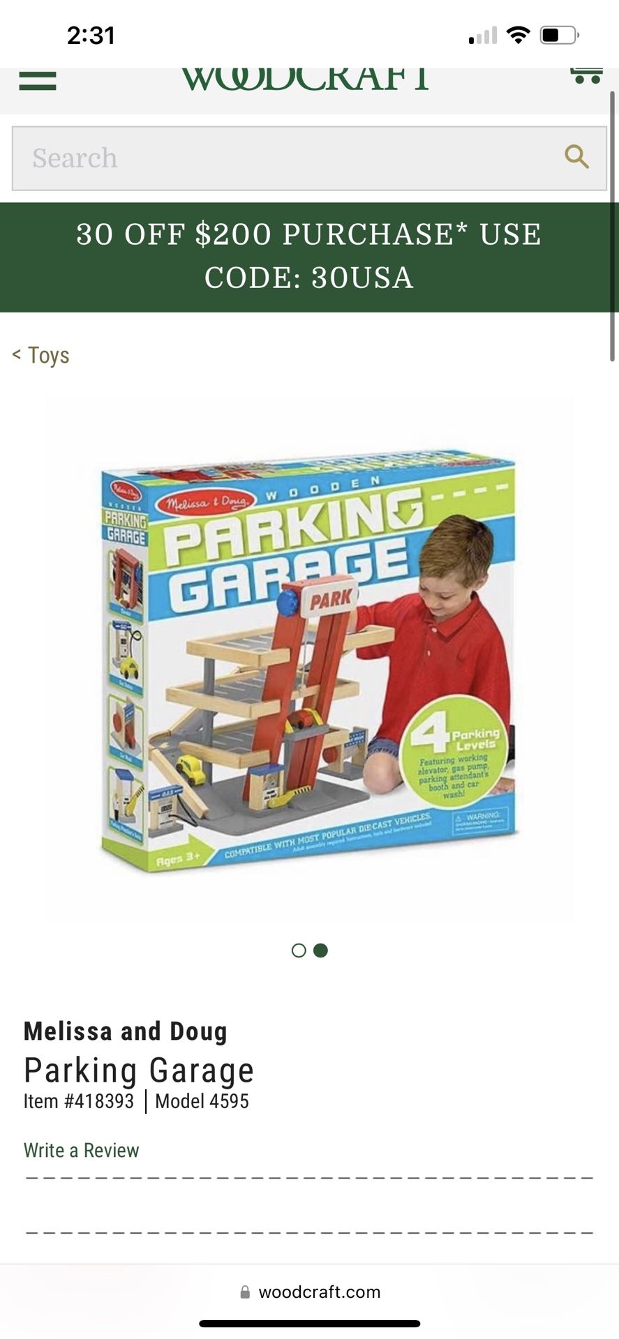 Melissa and doug deluxe parking garage sales