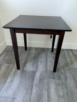 Dark brown square dining table 30x30