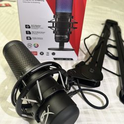 HyperX QuadCast S – RGB USB Condenser Microphone for PC, PS4, PS5 and Mac, Anti-Vibration Shock Mount, 4 Polar Patterns, Pop Filter, Gain Control, Gam