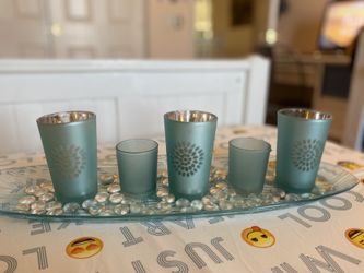 Candle holder set with beads! I have the 6 candle holders. Really pretty!