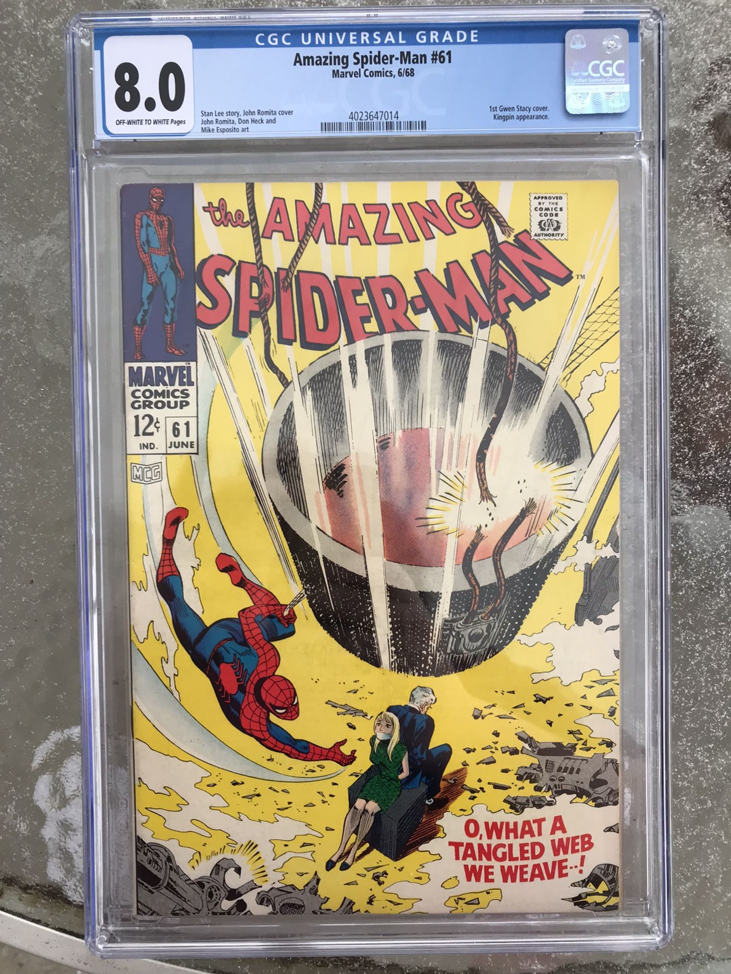 Amazing Spider-Man #61 (1968) CGC 8.0 — O/w to White; 1st Gwen Stacy Cover