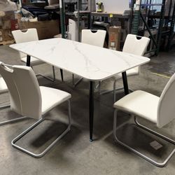 New 71”Sintered Stone Dining Table With 6 chairs