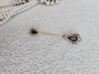Beautiful Purple And Clear Stone Pin