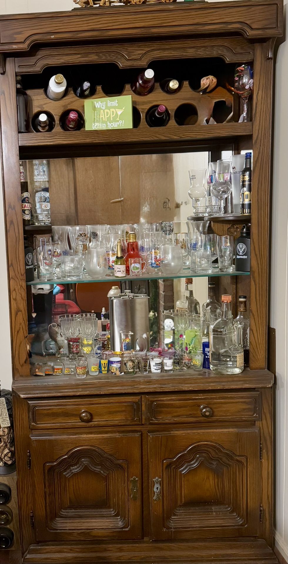 Bar Back with Wine Rack and Storage