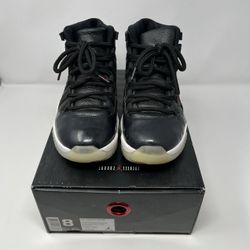 Air Jordan 11 Retro High 72-10 Men’s Size 8 Black Red 378037-002