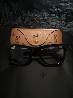 Clear Shade Black Frame Ray Ban Meta Wayfarer