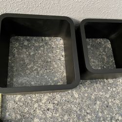 Set of 2 floating Wall Shelves, Modern Square Shelf Art