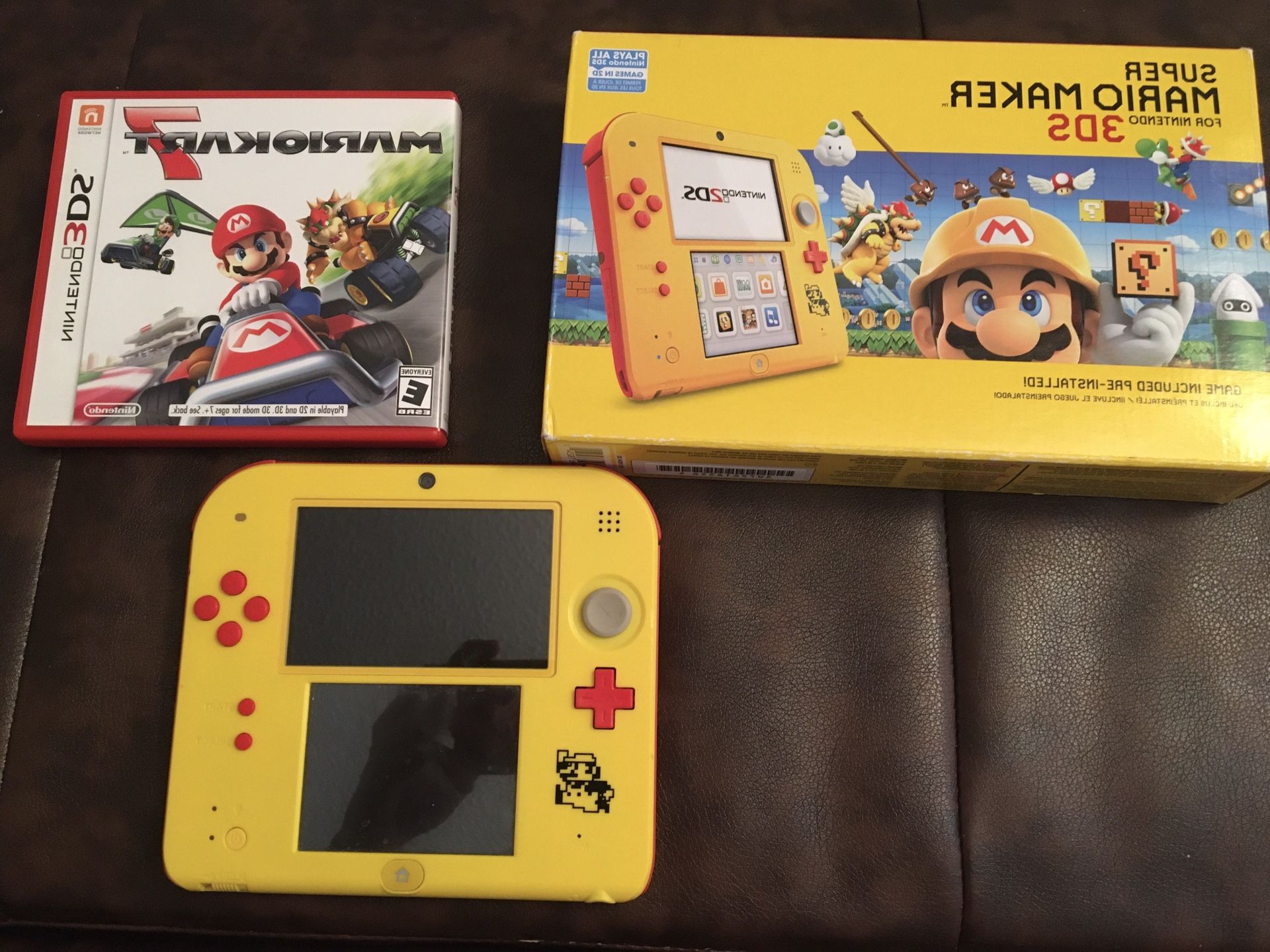 Nintendo 3ds super Mario maker and Mario kart 7