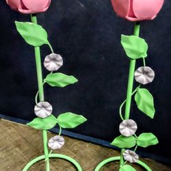 Pair Of Tulip Candle Holders