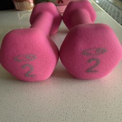 2 lb pink neoprene hand weights
