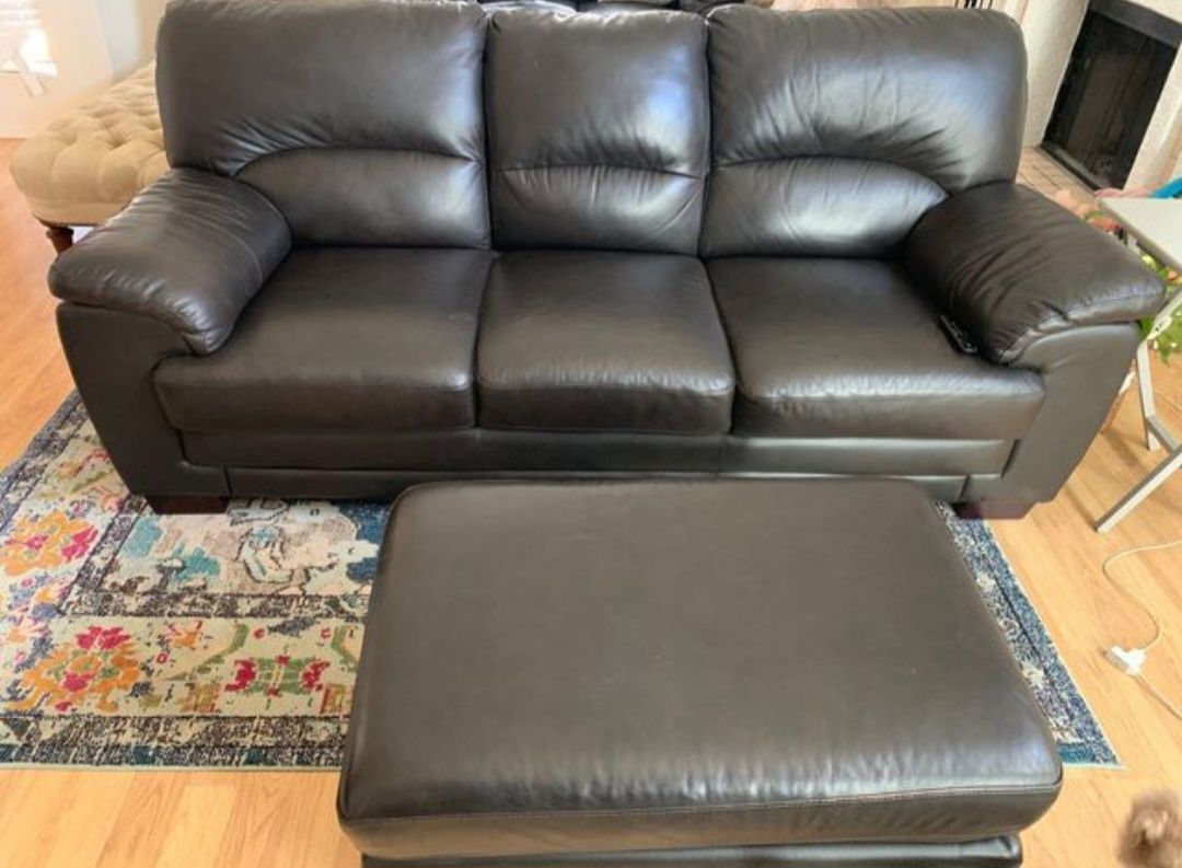 4 Piece Leather Sofa Set