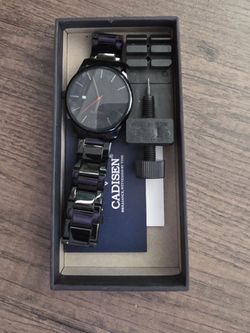 Cadisen All-Black Quartz Watch Set
