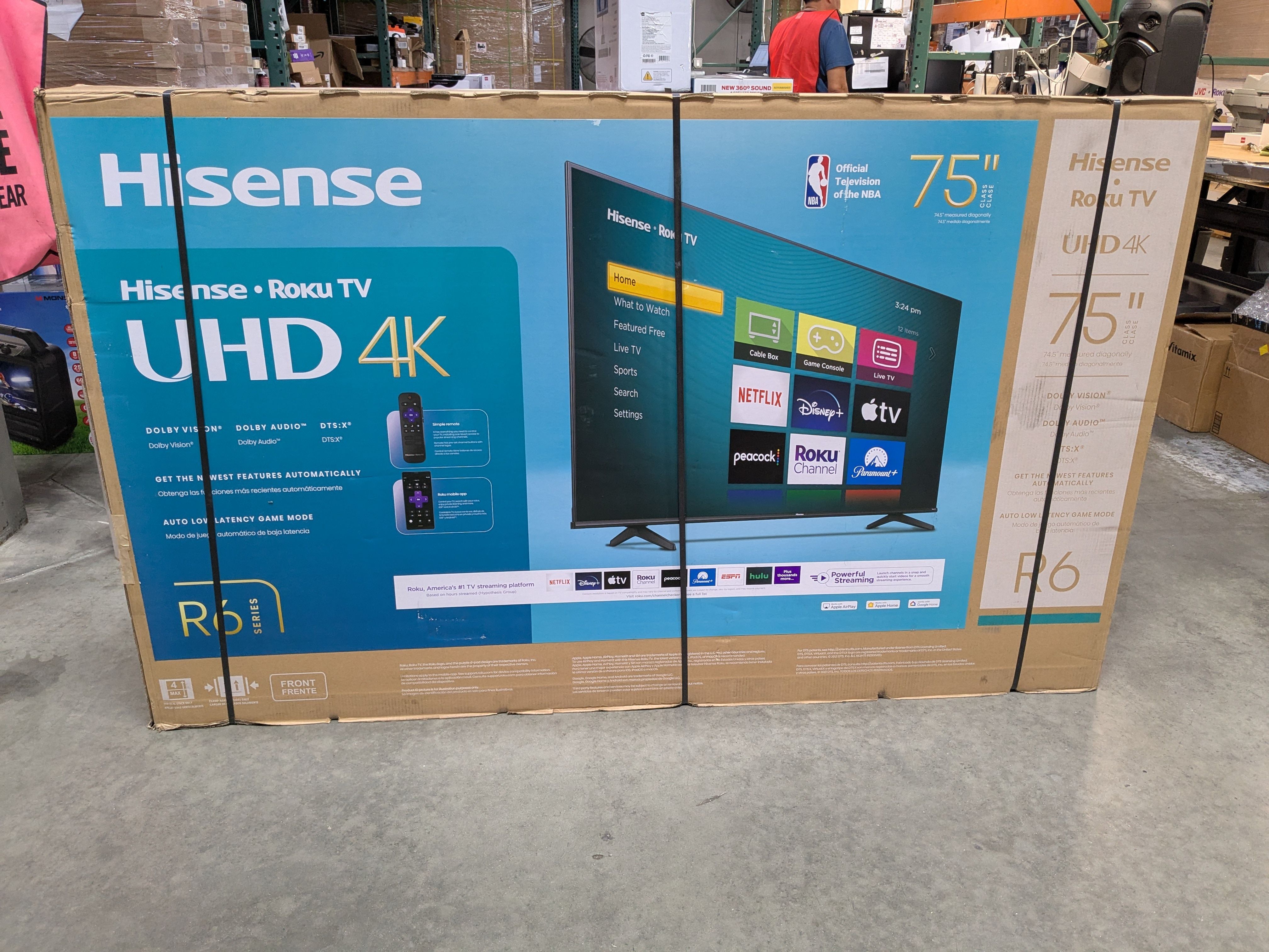 Hisense 75" Class 4K UHD LED LCD Roku Smart TV HDR R6 Series 75R6E4