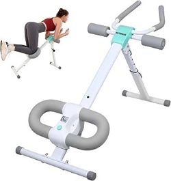 HOTWAVE Ab Machine, Adjustable Ab Workout Equipment for Home Gym Core & Ab Trainer Machine for Stomach Workout, Foldable Ab Crunch Machine, Knee Suppo