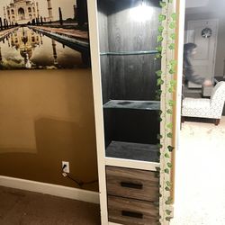 Two Shelves/TV Stand Set With Working Artificial Fireplace