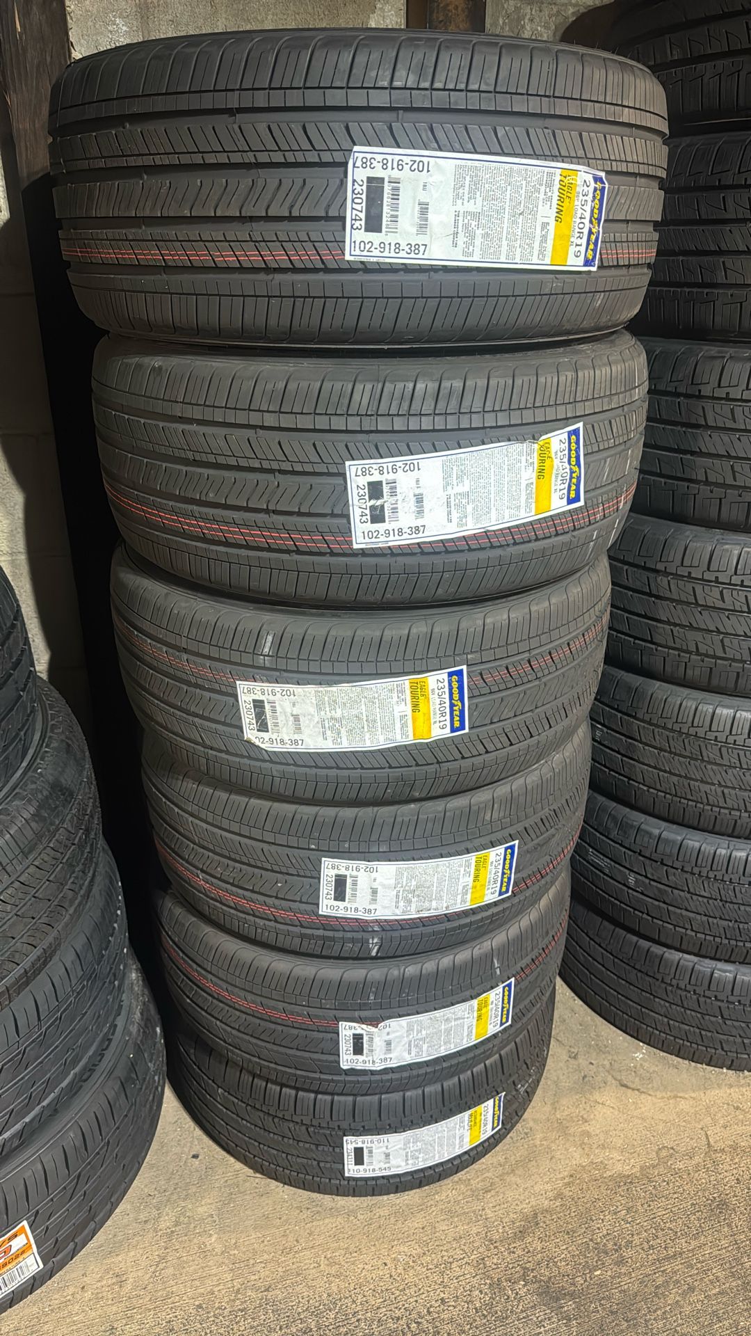 4 New Tires 235/40/19 Goodyear Eagle Touring $699.