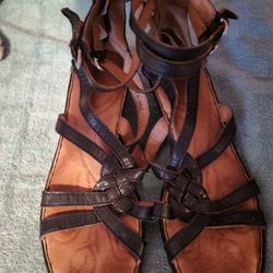 Women's Black Leather Sandals By Born...size 8