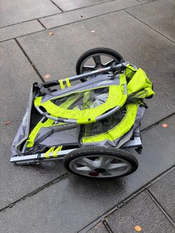 Quick-N-EZ Double Tow Behind Bike Trailer for Toddlers, Kids