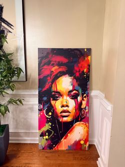 Large Colorful Pop Art Portrait Canvas