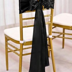 Black Satin Bows For Chairs (150 Pieces)
