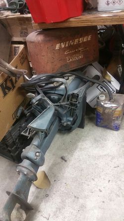 Vintage 5.5 Evinrude with pressure tank