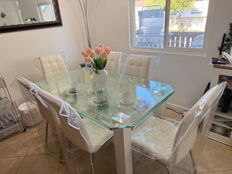 6 pc Glass Dining Set
