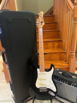 Washburn Lyon Stratocaster (Vintage/Made In Korea) w/ Hardshell Case, Fender Amp