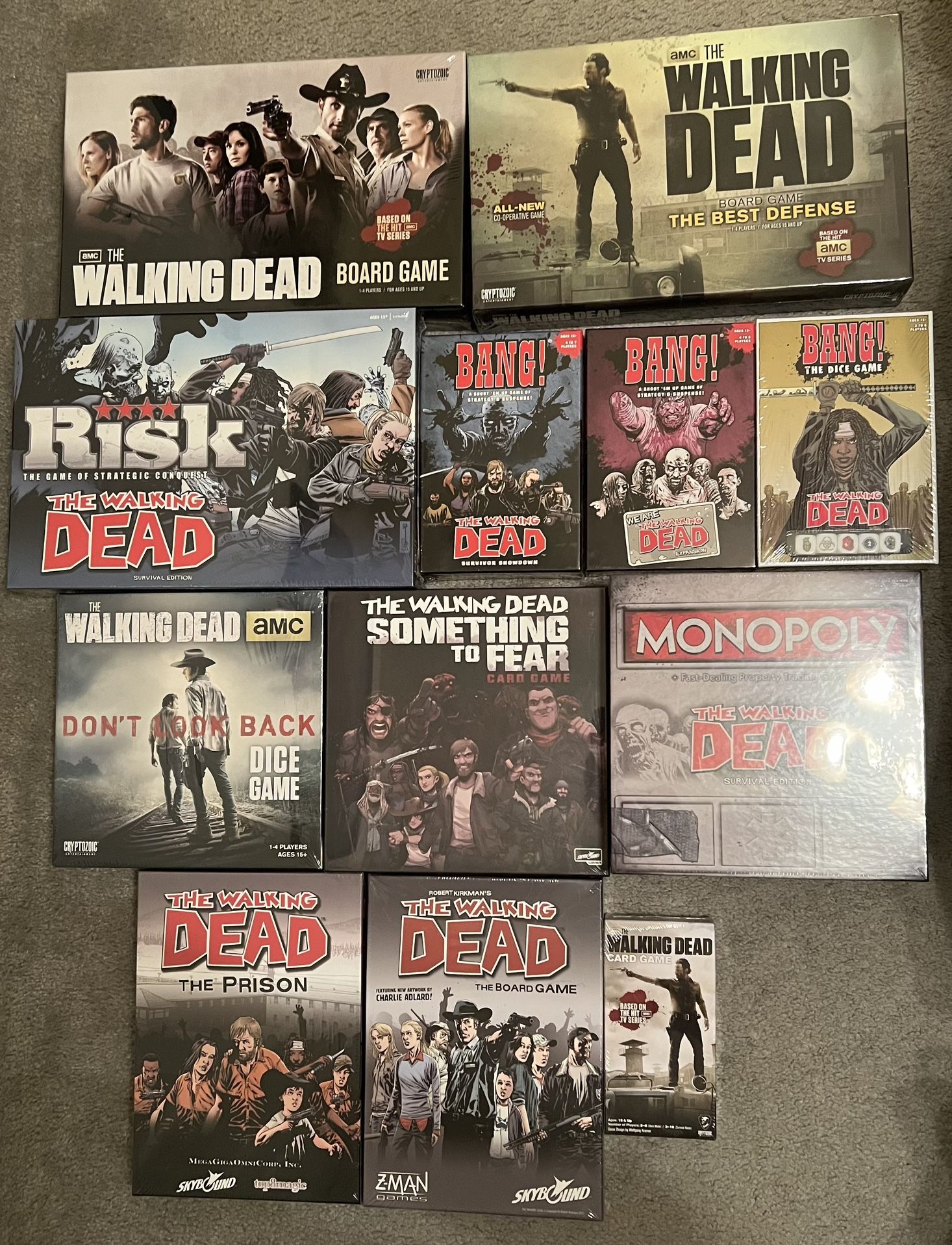 The Walking Dead collection of Board and Card Games 