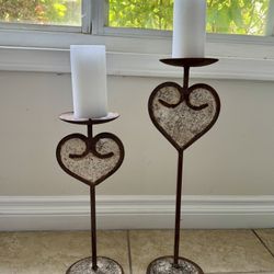 A Pair Of Outdoor Candle Holders.  