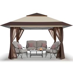 13x13 Pop Up Gazebo, Canopy Tent, Gazebos on Clearance - Outdoor Gazebo for Backyard & Patio Furniture - Carpa Pop Up Tent with Wheeled STO-N-Go Cover