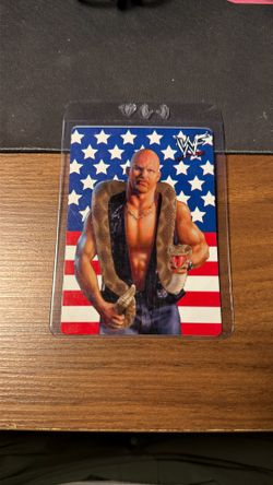 2000 WWF Stone Cold Steve Austin Chaos Comics Sticker Card American Flag Vintage