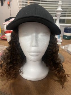 Curly Brown Hair With Hat #8