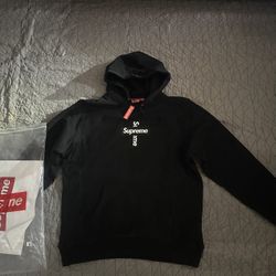 Black Supreme Cross Logo  Hoodie 